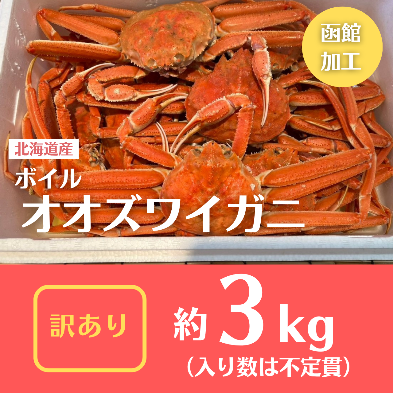 函館水揚げワタリガニ10パイ【Lサイズ】 10Lサイズたらばがに脚約1.7